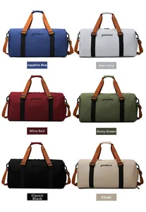 Multi-color Oxford gym bags featuring independent shoe compartments and durable straps