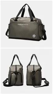 Details der wasserdichten Oxford-Reisetasche mit Seitentaschen und Reißverschlüssen
