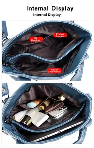 Innenraum des Shopper-Tote-Bag mit Fächern für Tablet und Alltagsgegenstände