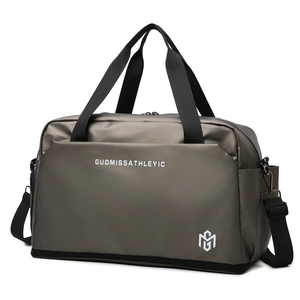 Bolso de viaje impermeable en oxford gris oscuro con correa de hombro y gran capacidad