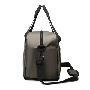 Bolso de viaje gris oscuro impermeable con gran capacidad y correa de hombro ajustable