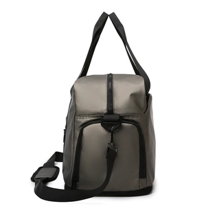 Bolsa de viaje impermeable de tela oxford gris metalizado con correa de hombro
