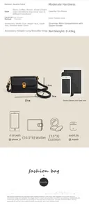 Infographic showing the internal capacity and dimensions of the black vintage chain bag
