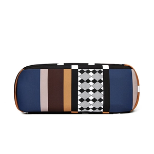 Grande borsa tote da donna con patchwork geometrico colorato e tessuto in tela resistente