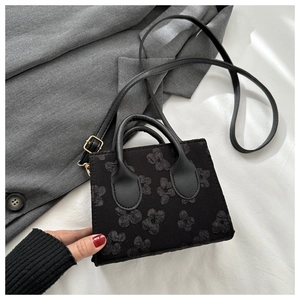 3D Floral Jacquard Small Square Bag Women Niche Design Handbag Crossbody Bag Winter Fashion Simple Mini Tote Bag With Leather Handle