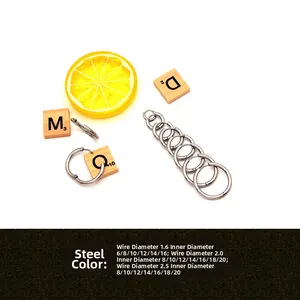 Detail chart of stainless steel hoop earrings with 1.6mm to 2.5mm wire diameter