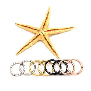 Polished stainless steel hoop earrings in gold silver black and rose gold finishes