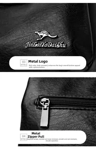 Détail de la quincaillerie argentée et du cuir texturé sur un sac à main noir