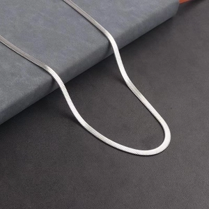 Minimalist Stainless Steel Snake Bone Chain Necklace Flat Herringbone Blade Choker Streetwear Jewelry For Men Women