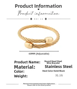 Macro detail of twisted steel cable bracelet texture and adjustable bullet end cap
