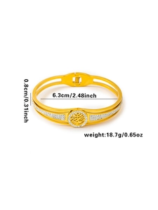 Spécifications du bracelet Arbre de Vie doré avec zircons blancs et ses dimensions