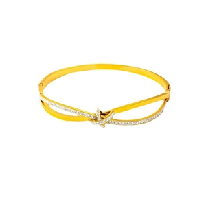 Classic rose gold bow knot bracelet for women with crystal pave set in stainless steel