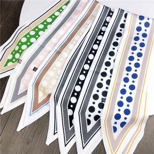 Polka dot skinny scarves in various colors with pointed ends for women fashion