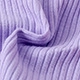 Detail shot of light purple ribbed fabric texture with soft vertical knitted patterns