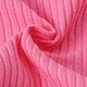 Detailed macro view of soft pink ribbed knit fabric texture for summer toddler girls set