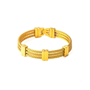 Men Stainless Steel Cable Bracelet Multi Strand Twisted Wire Bangle Industrial Style Fashion Jewelry Gift
