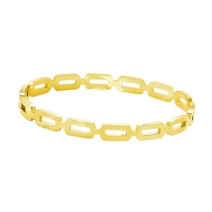 Minimalist 18k gold plated stainless steel hollow square link bracelet with clasp