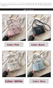 Four colors of embossed crocodile pattern mini bags with double zippers and long straps
