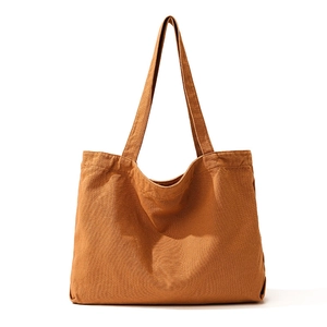 Women Large Capacity Canvas Tote Bag Casual Solid Color Shoulder Bag Versatile Lightweight Handbag Daily Commuter Bag