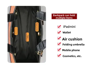 Structure interne du grand sac cabas montrant les compartiments pour iPad et parapluie