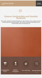 Detail of orange-brown pebble leather texture with polished hardware and precise stitching