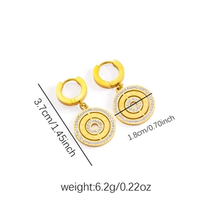18k gold plated roman numeral hoop earrings with sparkling crystals for women
