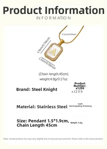 Detailansicht der goldene Buchstaben A Kette mit Maßen, Muscheleinlage und Zirkonia Rand