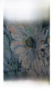Macro shot of durable multi-color jacquard fabric pattern on a stylish women's backpack
