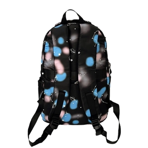 Minimalist nylon star pattern backpack with galaxy print and adjustable straps