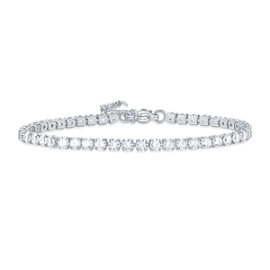 Bracelet de tennis classique en acier inoxydable avec pierres de zircone brillantes