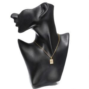 18K gold plated stainless steel Leo zodiac necklace with white shell inlay pendant