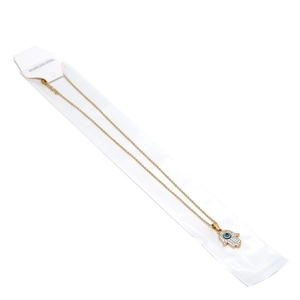 Collana Hamsa in acciaio inossidabile placcato oro 18K con ciondolo occhio blu donna