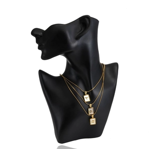 Layered 18K gold stainless steel necklaces with white shell zodiac pendants for women