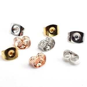 Fermoirs de boucles d'oreilles papillon en acier inoxydable argent, or et rose