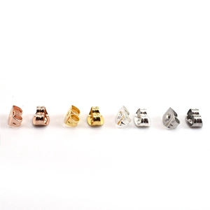 Lot de fermoirs boucles d'oreilles papillon en acier rose gold, or, argent et noir