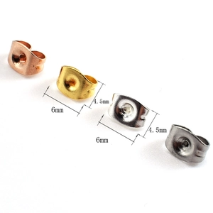 Détails des fermoirs papillon pour boucles d'oreilles 6mm x 4,5mm en or et argent