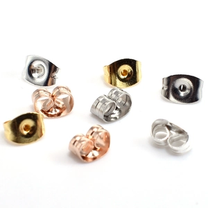 Poussettes de sécurité en acier inoxydable pour boucles d'oreilles en trois coloris divers