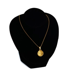 18K gold plated stainless steel Sagittarius zodiac necklace with round pendant