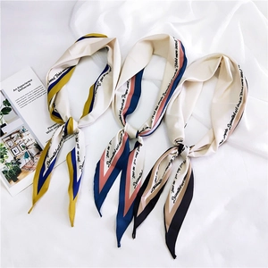 French Style Long Narrow Satin Scarf For Women Elegant Satin Twilly Hair Band Bag Handle Wrap Accessory