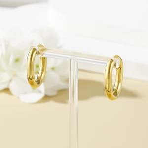 Boucles d'oreilles créoles fer à cheval en acier inoxydable plaqué or 18K pour femme