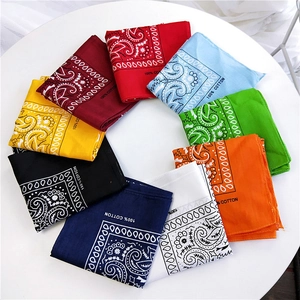 Bandana Quadrata Con Stampa Paisley Cotone Copricapo Sciarpa Hip Hop Accessorio Di Moda Per Uomo E Donna