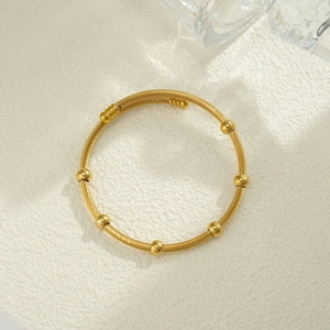 Bracciale rigido minimalista in acciaio inossidabile placcato oro 18k con filo intrecciato
