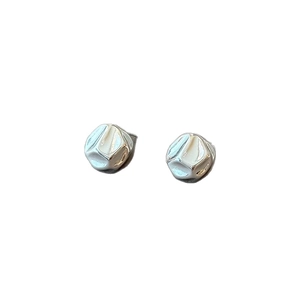 Minimalist irregular S925 silver stud earrings with a unique molten metal texture