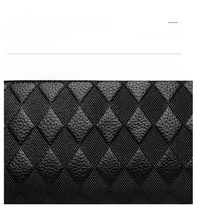 Macro shot of black diamond quilted texture on a durable and flexible women handbag