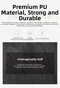 Detail of water-resistant black litchi grain PU leather with scratch-resistant texture