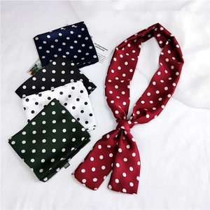 Sciarpa Lunga Sottile In Raso A Pois Per Donna Elegante Retrò Sensazione Raso Cravatta Nastro Fascia Borsa Accessorio