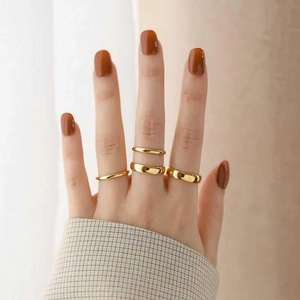 Plain Band Ring Titanium Steel High Polished Minimalist Simple Style Fashion Jewelry For Women Men