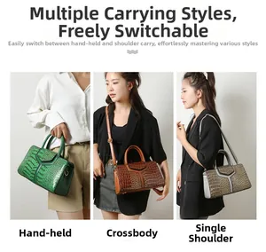 Ensemble de sacs à main pour femmes à motif crocodile, comprenant porté main et bandoulière