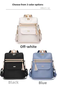 Comparaison détaillée des sacs à dos en nylon en coloris blanc cassé, noir et bleu marine