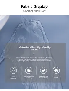 Détail macro du tissu bleu déperlant avec une texture synthétique résistante à l'usure